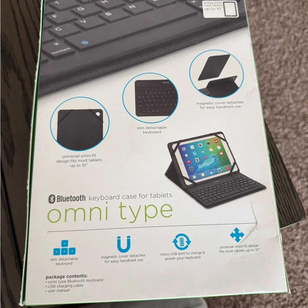 iHome Black Bluetooth Keyboard & Case for Tablets